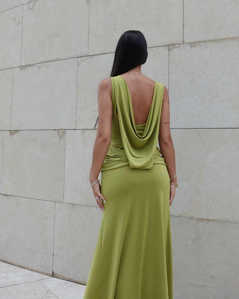 Vestido largo drapeado