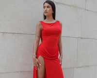 Vestido largo drapeado
