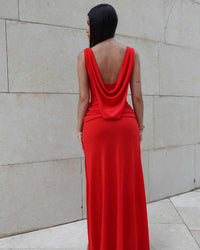 Vestido largo drapeado