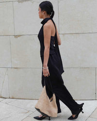 Conjunto satinado elegante dos piezas