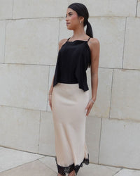 Falda midi lencera