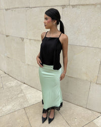 Falda midi lencera